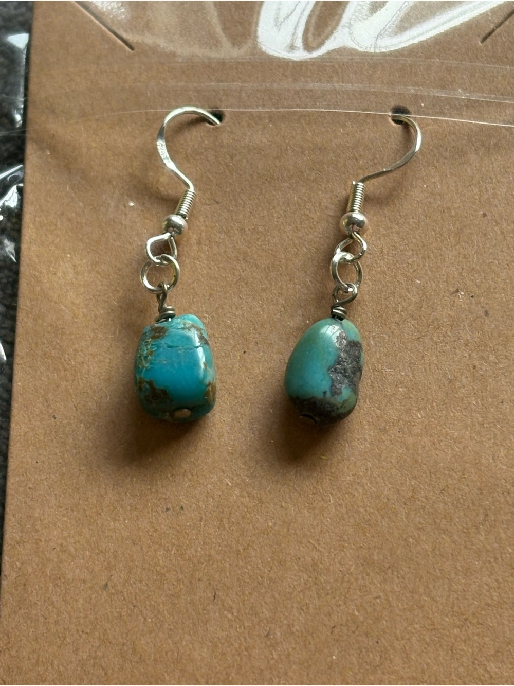 Turquoise Stone Drop Earrings